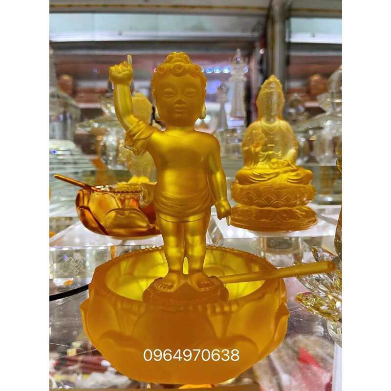 TƯỢNG ĐẢN SANH THUY LƯU LY ( CHẬU + tượng + gáo)