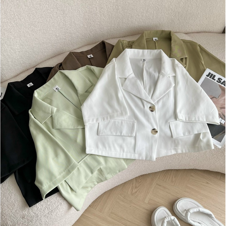 Áo Blazer Croptop Nữ Cộc Tay Freesize Phong Cách Trẻ Trung - SE02 | BigBuy360 - bigbuy360.vn