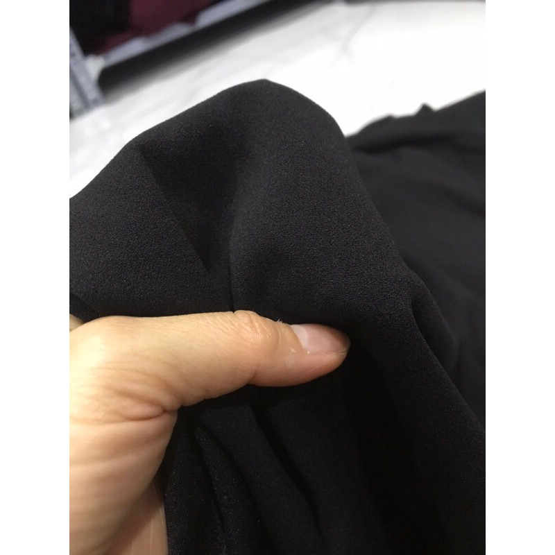 Vải thun cát Nhật màu đen co dãn dày vừa mềm rũ may đầm váy ,quần áo kiểu thời trang