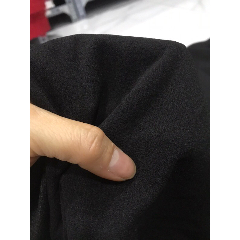 Vải thun cát Nhật màu đen co dãn dày vừa mềm rũ may đầm váy ,quần áo kiểu thời trang