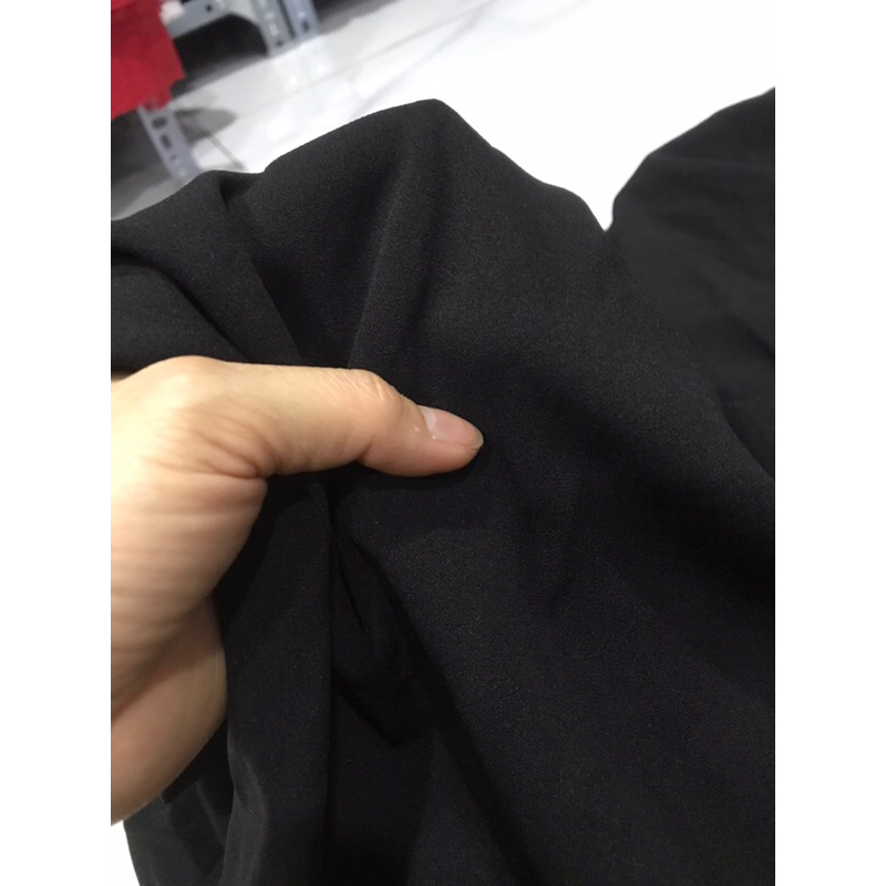 Vải thun cát Nhật màu đen co dãn dày vừa mềm rũ may đầm váy ,quần áo kiểu thời trang