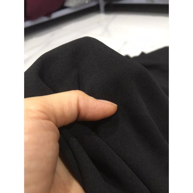 Vải thun cát Nhật màu đen co dãn dày vừa mềm rũ may đầm váy ,quần áo kiểu thời trang