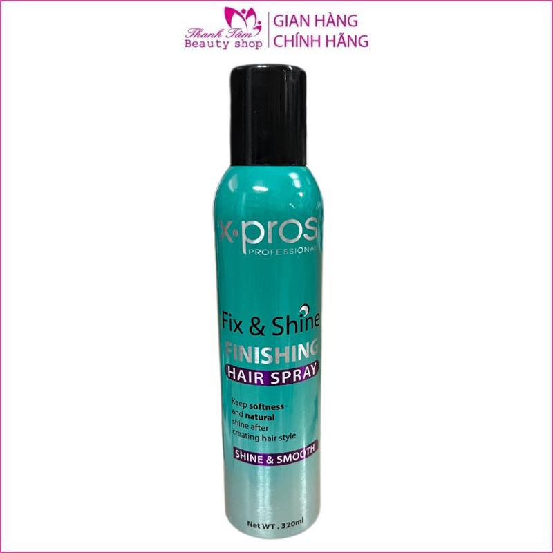 Xịt bóng dưỡng chất giữ màu tóc X-pros Fix & Shine Finishing Hair Spray 320ml ( New 2023 )