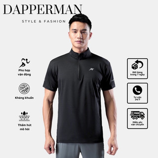 Áo polo nam tay ngắn cổ trụ khoá kéo thoáng khí mặc tập gym thể thao vận động DAPPERMAN