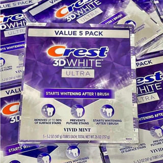 Kem đánh răng crest 3d white vivid mint ultra tuýp 147g của mỹ