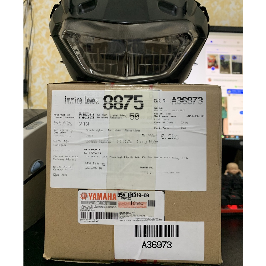 CHÍNH HÃNG Yamaha - pha đèn cos Ex155, Đèn COS Exciter155, Y16ZR, Sniper155 mã B5VH431000 seido