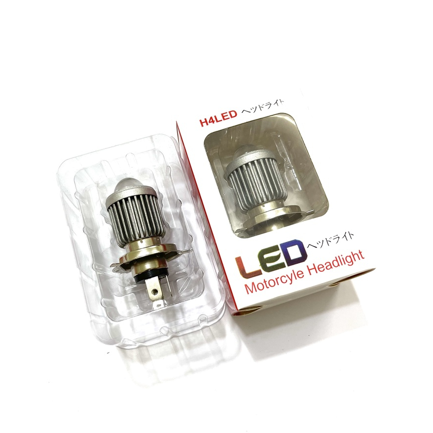 Đèn Pha Led Chân h4 Sáng 2 màu Gắn Xe máy < pha trắng cos vàng >