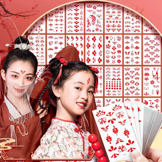 Chu sa dán trán cổ trang 1 tấm dùng làm phụ kiện make up chụp ảnh có sẵn