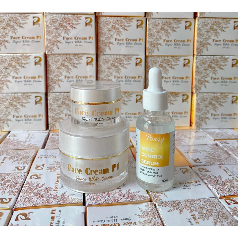 COMBO KEM FACE P1 & SERUM HA Dưỡng Trắng Da Mặt