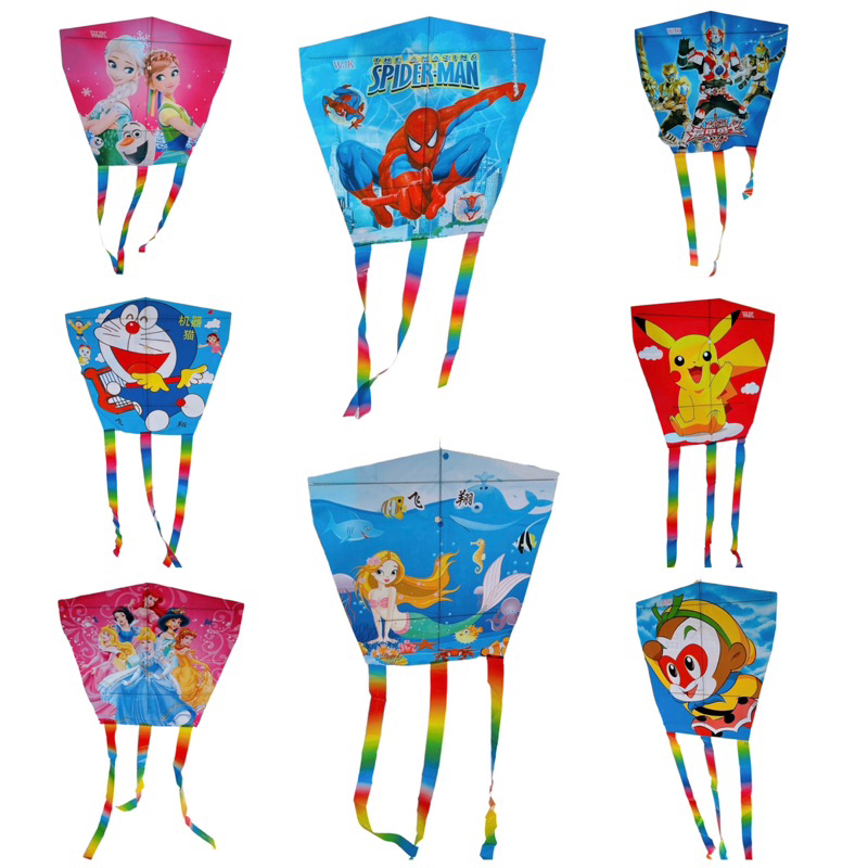 Diều Nhựa Đuôi Dài Có Cần Câu Cho Bé Mẫu Công Chúa, Siêu Nhân Hoạt Hình Giá Rẻ