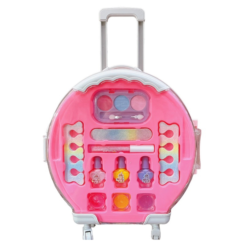 Vali Kéo Đồ Chơi Trang Điểm Phấn Thật Và Sơn Móng Tay Mẫu Unicorn Cho Bé