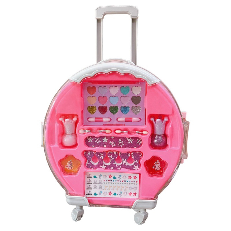 Vali Kéo Đồ Chơi Trang Điểm Phấn Thật Và Sơn Móng Tay Mẫu Unicorn Cho Bé