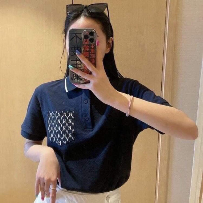 ÁO THUN CỔ BẺ POLO MLB MONOGRAM FULL NY,ÁO POLO NAM NỮ CAO CẤP COTTON ĐANH
