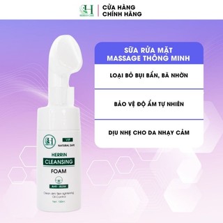 Sữa rửa mặt đầu cọ silicon tạo bọt Herrin Cleansing Foam 100ml rửa sạch sâu không khô da