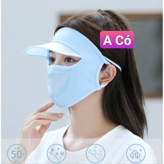 Khẩu trang ninja chống nắng , tia uv , có mũ lưỡi trai , thoáng khí , bịt mặt