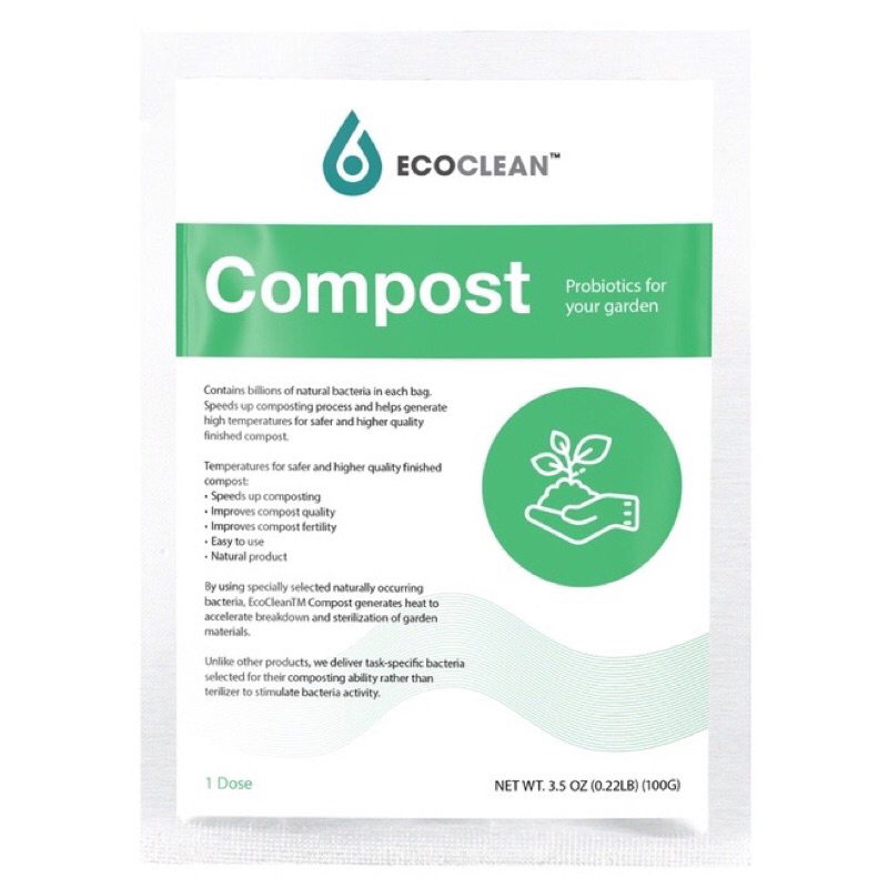 Vi sinh ủ phân hữu cơ gia đình - EcoClean Compost 100 gram ☘️