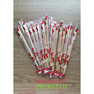 💯 đôi đũa gỗ tách 18cm kèm tăm tre đóng bao opp
