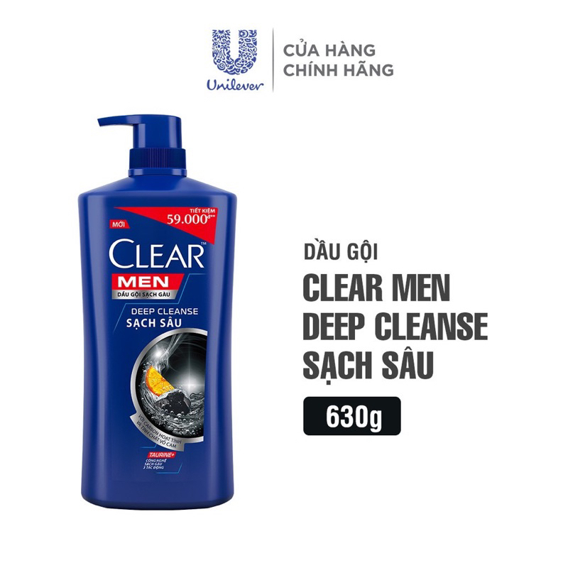 Dầu gội Clear men Than hoạt tính 630g