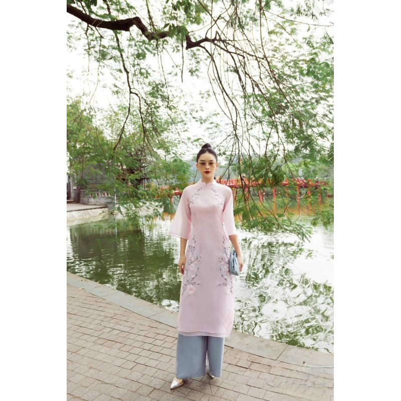 Áo dài phối ren cao cấp💥FREESHIP💥Áo dài chất lượng cao - T15
