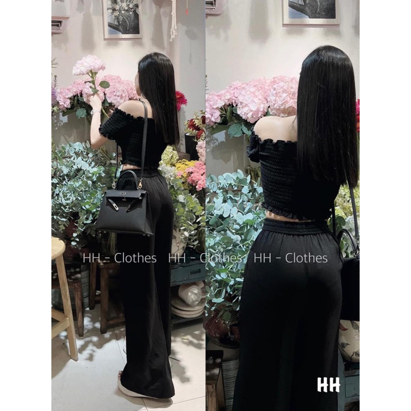 Set đũi zúm bệt vai quần xuông đẹp