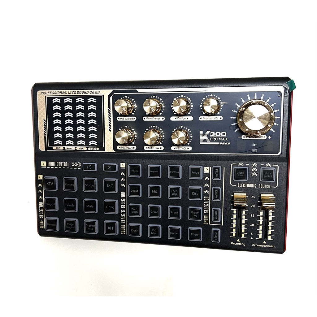 Soundcard K300 PRO MAX bản nâng cấp – Soundcard chuyên thu âm, livestream, karaoke online – Livestream được 3 điện thoại
