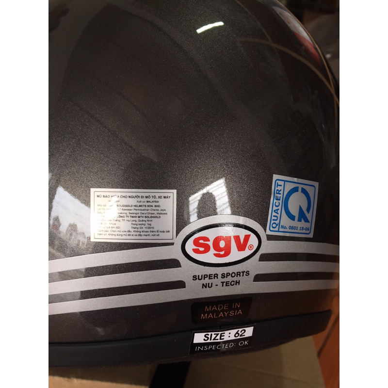 Mũ bảo hiểm SGV xám chính hãng
