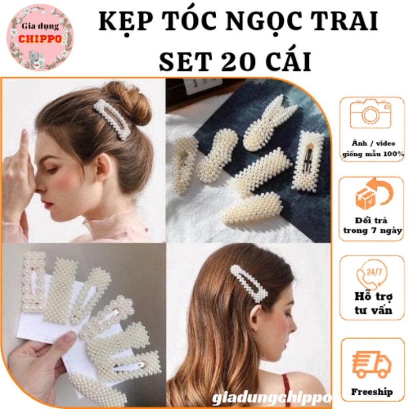 Set kẹp tóc 20 cái phong cách Hàn Quốc