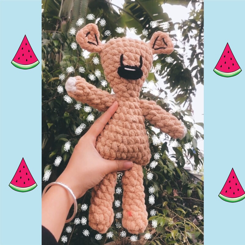 Gấu Teddy - Gấu của Mr bean ( móc 100% thủ công bằng tay )
