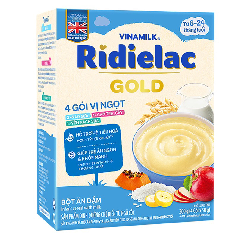 Bột ăn dặm Ridielac Gold 200g (các hương vị)