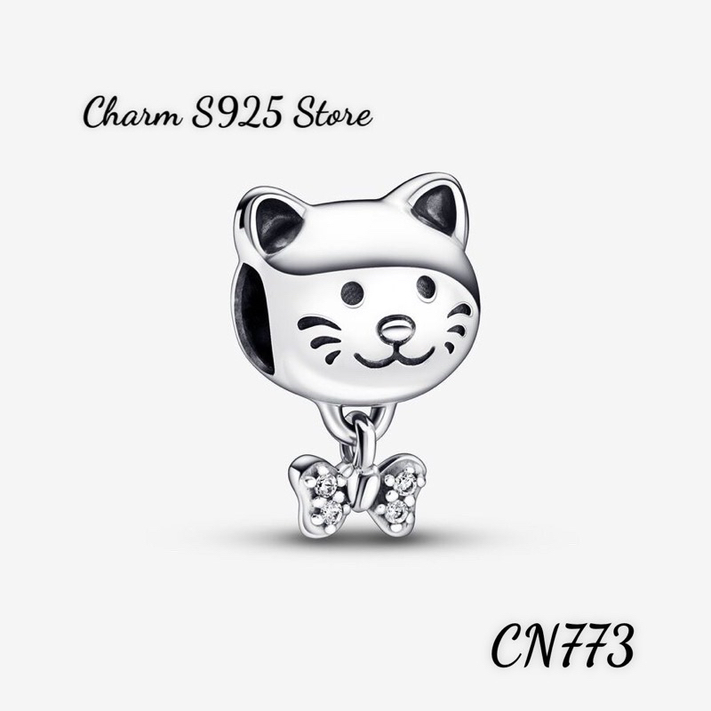 CHARM PAN ALE PET CAT BẠC S925 THUẦN KHIẾT HÀNG CAO CẤP