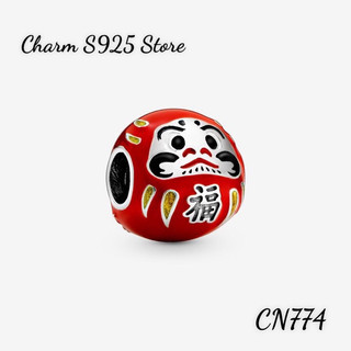 Charm pan ale daruma đỏ bạc s925 thuần khiết hàng cao cấp