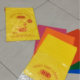Giấy Thủ Công Khổ Lớn (1 Túi /10 Tờ -8 Màu ), Giấy Thủ Công Nhiều Màu Sắc Có Decan Cho Bé