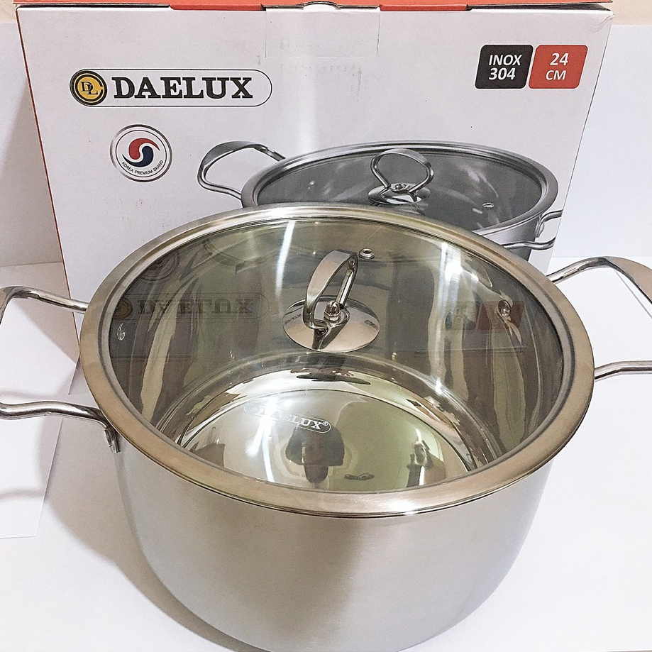 Nồi inox 304 cao cấp đáy từ 5 lớp siêu bền 24cm Daelux DXSP-24