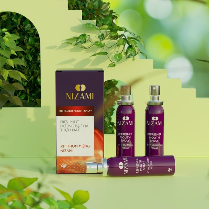 Chai xịt thơm miệng nam nữ Nizami an toàn dễ sử dụng khử mùi hôi miệng