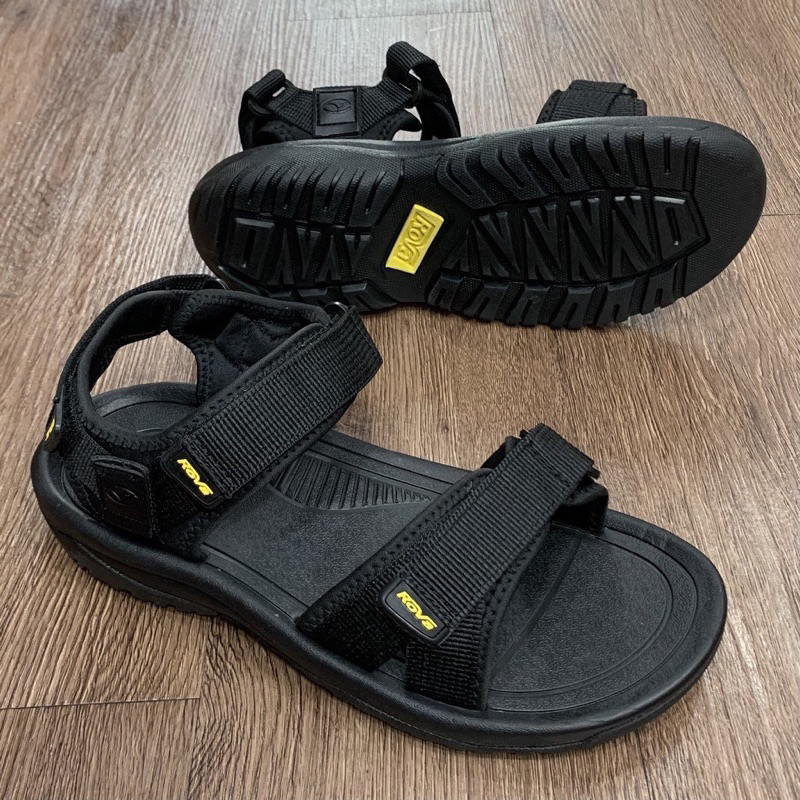 Giày sandal quai hậu nam 2 quai ngang Rova RV-679 màu đen, xám quai dù đế cao su đúc