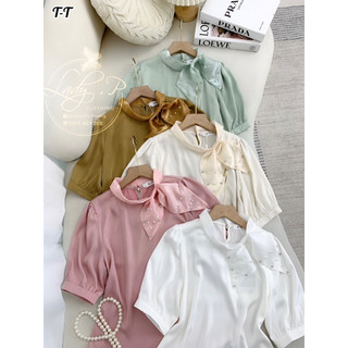 Áo sơmi lụa cổ nơ voan điệu - LADY.Clothing