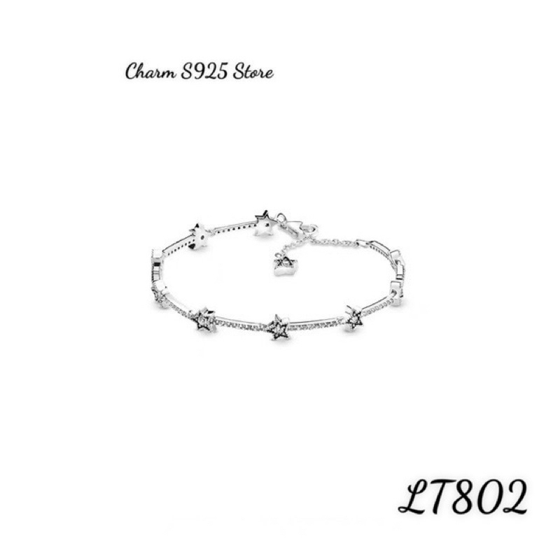 LẮC ĐEO TAY PAN ALE MOMENTS NGÔI SAO ĐÍNH ĐÁ BẠC S925 THUẦN KHIẾT HÀNG CAO CẤP