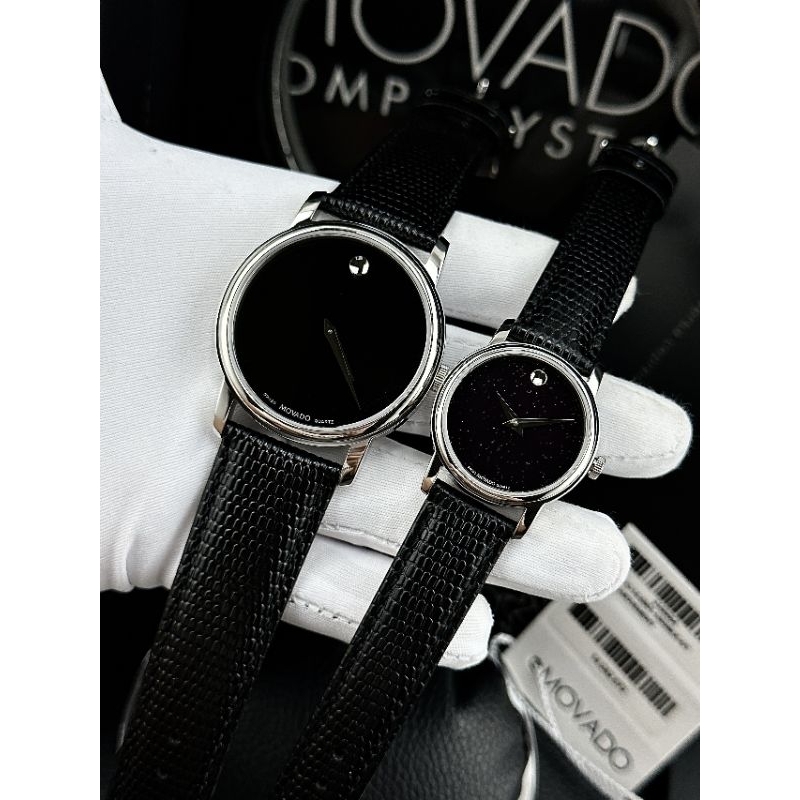 Đồng hồ cặp nam nữ cao cấp M0vado giọt nước máy Thụy Sĩ size 26/40mm dây da bảo hành 2 năm