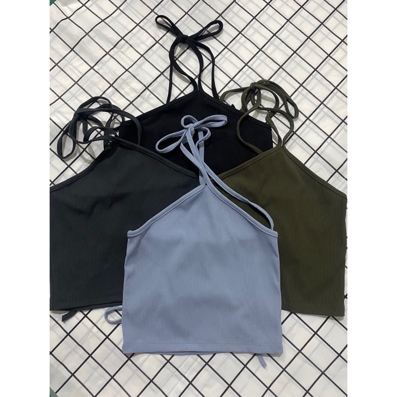 ÁO CROPTOP_ áo croptop buộc cổ chữ V HUOL.oi