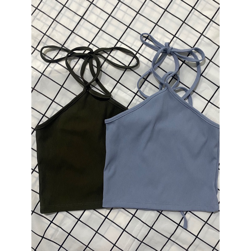 ÁO CROPTOP_ áo croptop buộc cổ chữ V HUOL.oi