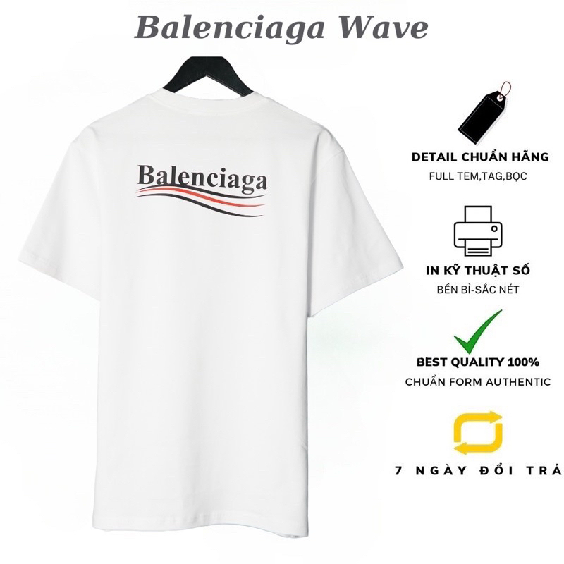 Áo Balen Wave nam nữ mới nhất Áo thun Balen  in chữ chuẩn siêu cấp