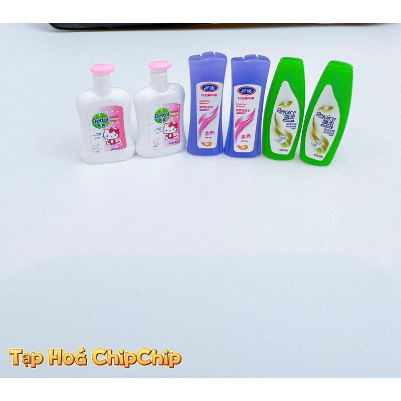 Đồ chơi mô hình búp bê, chai dầu gội mini