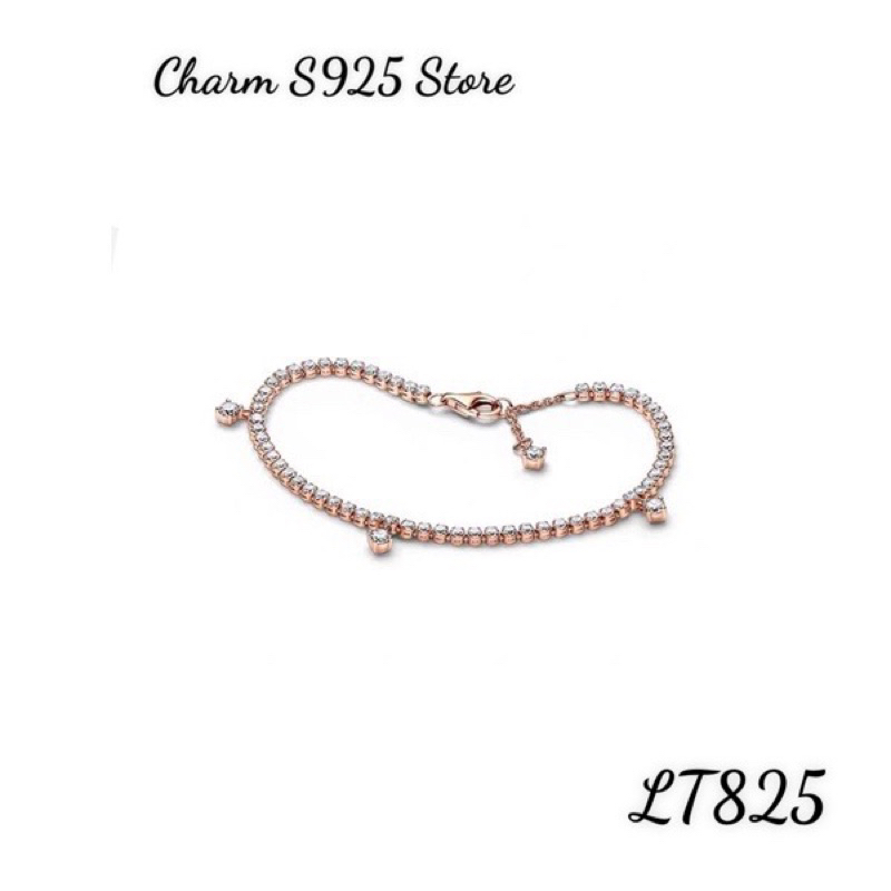 LẮC ĐEO TAY PAN ALE VÀNG HỒNG ĐÍNH ĐÁ BẠC S925 HÀNG CAO CẤP