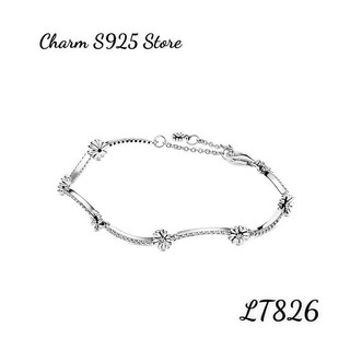 Lắc đeo tay pan ale hoa cúc bạc s925 thuần khiết 100% hàng cao cấp