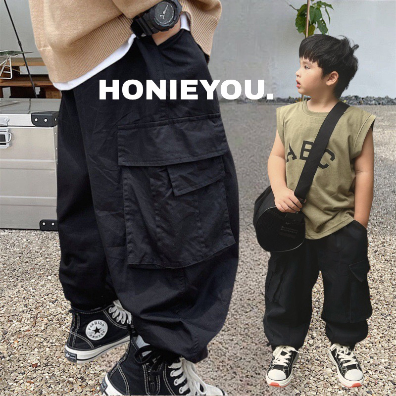 Quần Cargo túi hộp phong cách hiphop cho bé