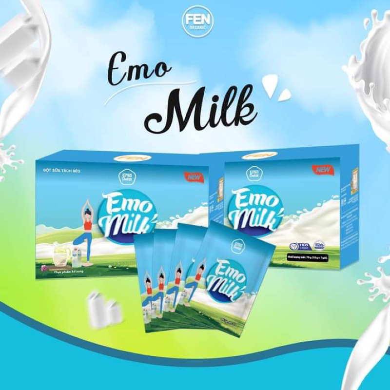 (Freeship+quà) Bột Sữa Bò Tách Béo Giảm Cân Emoslim Chính Hãng / giam can giam beo