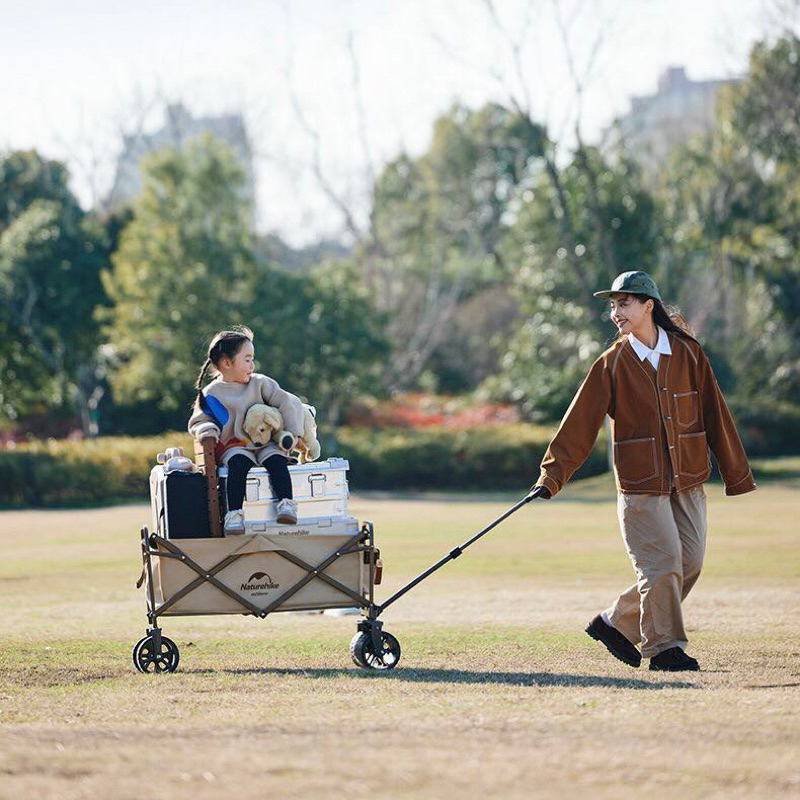 Xe kéo dã ngoại gấp gọn 90L phiên bản bánh to NatureHike NH19PJ001