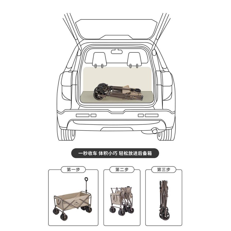 Xe kéo dã ngoại gấp gọn 90L phiên bản bánh to NatureHike NH19PJ001