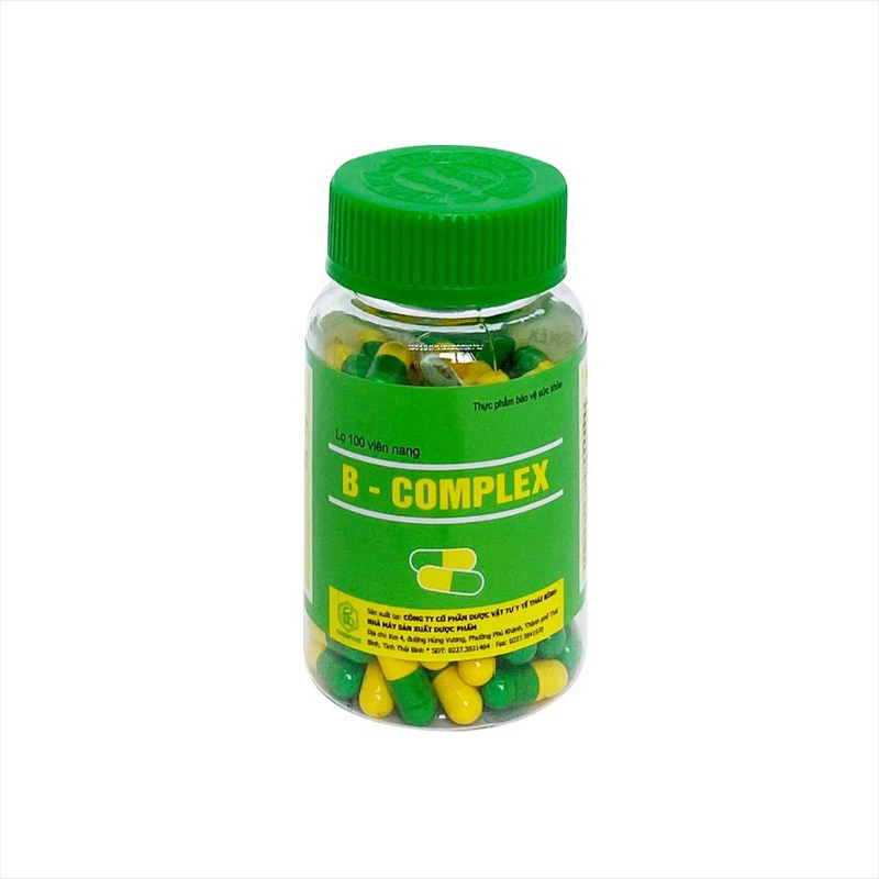 Bổ sung Vitamin nhóm B, hết biếng ăn. B complex C. Chai 100viên nang.