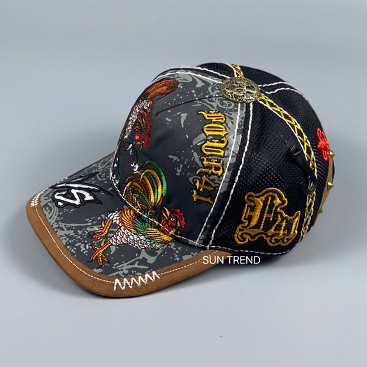 NÓN KẾT ÔNG ĐỊA  FOUR 41, MŨ LƯỠI TRAI THÊU HÌNH GÀ PHONG CÁCH MẠNH MẼ CÁ TÍNH